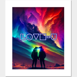 Love U under the northern lights Posters and Art